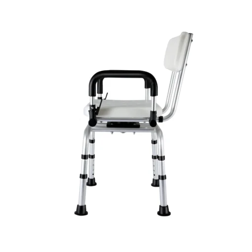 Rotatable Shower Chair with Backrest - 360° Adjustable Height