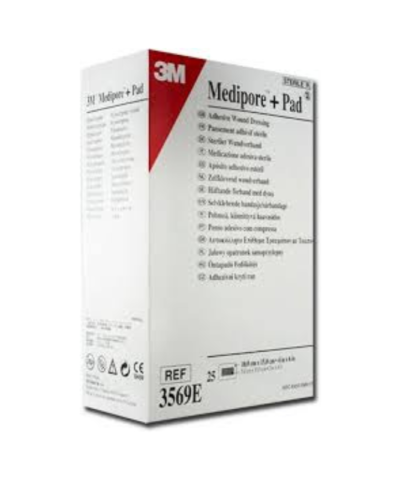 Medipore + Pad Soft Cloth Adhesive Wound Dressing, 3570 (10cm x 20cm)