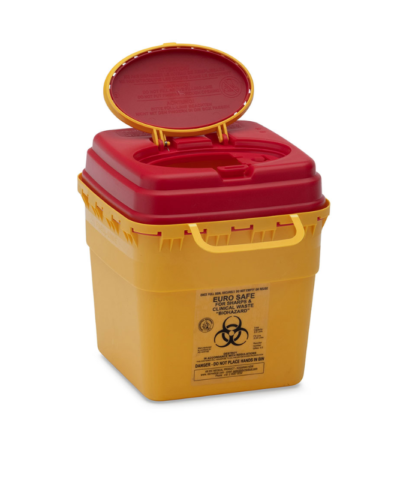 3L Sharps Disposal Container - Biohazard Needle & Syringe Waste Bin