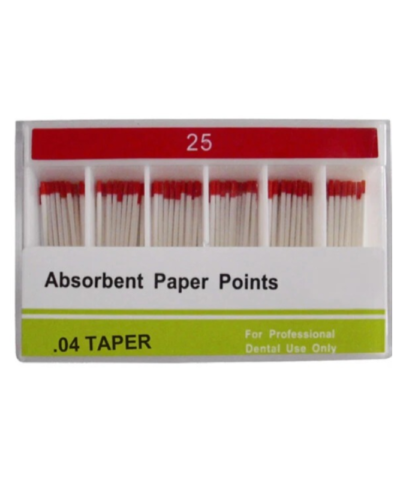 Absorbent Paper Points Size 25 - .04 Taper for Root Canal Treatment