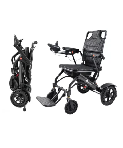 MOFICNO Lightweight Folding Electric Wheelchair - 34lbs Dual-Motor Power Wheelchair for Adults, Airline Approved